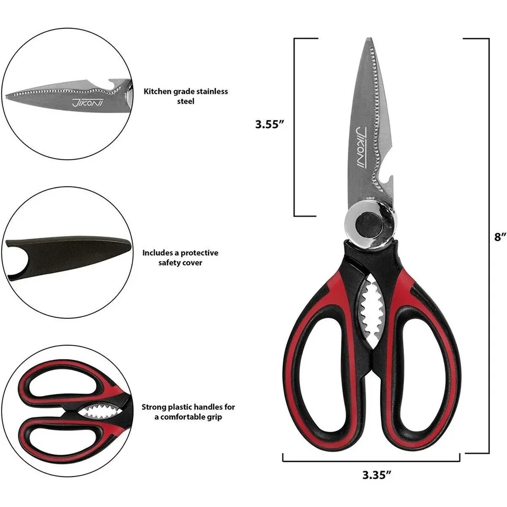 2 Pack Heavy Duty Kitchen Shears Stainless Steel Multi-Purpose Cooking Scissors